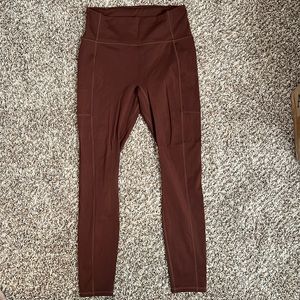 High-Waist Women's Leggings in Deep Brown